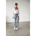 High Rise Straight Leg Denim Jeans - LECCE