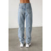 High Rise Straight Leg Denim Jeans - LECCE