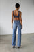 High Rise Straight Leg Denim Jeans - Dark - LECCE
