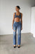 High Rise Straight Leg Denim Jeans - Dark - LECCE