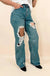 High Rise Straight Wide Leg Denim Jeans - LECCE