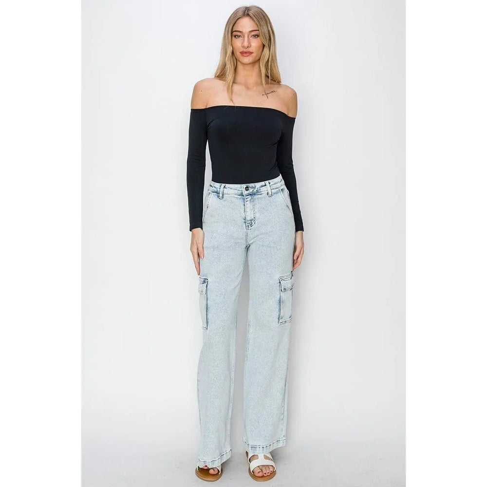 High Rise Wide Cargo Pants - LECCE