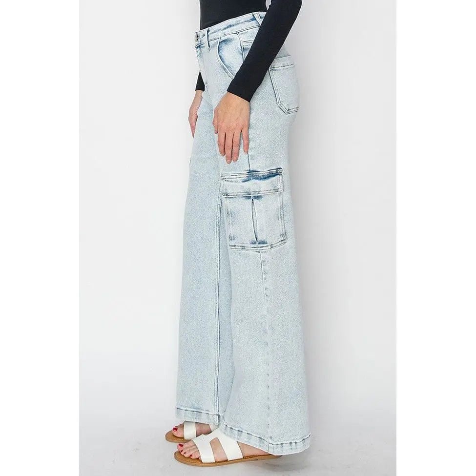 High Rise Wide Cargo Pants - LECCE