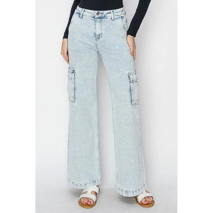 High Rise Wide Cargo Pants - LECCE