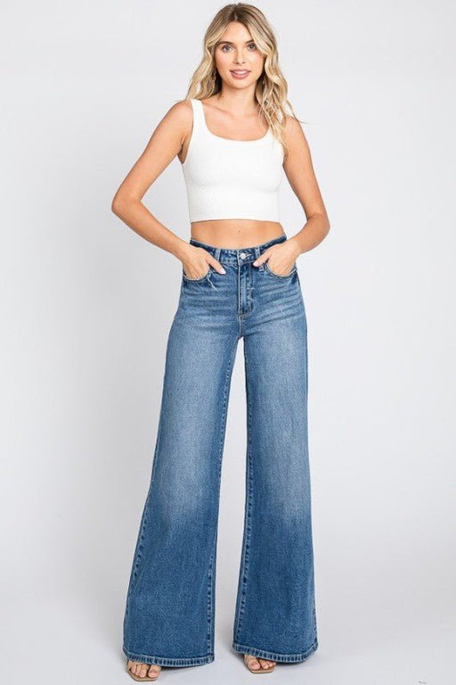 High Rise Wide Flare Jeans - Super Soft Touch - LECCE