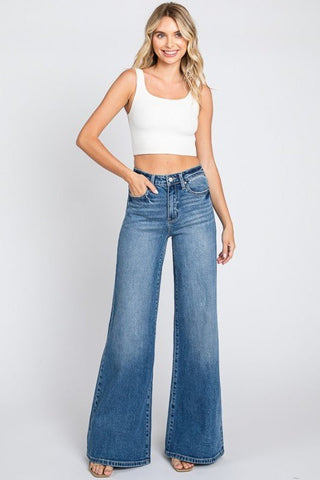 High Rise Wide Flare Jeans - Super Soft Touch