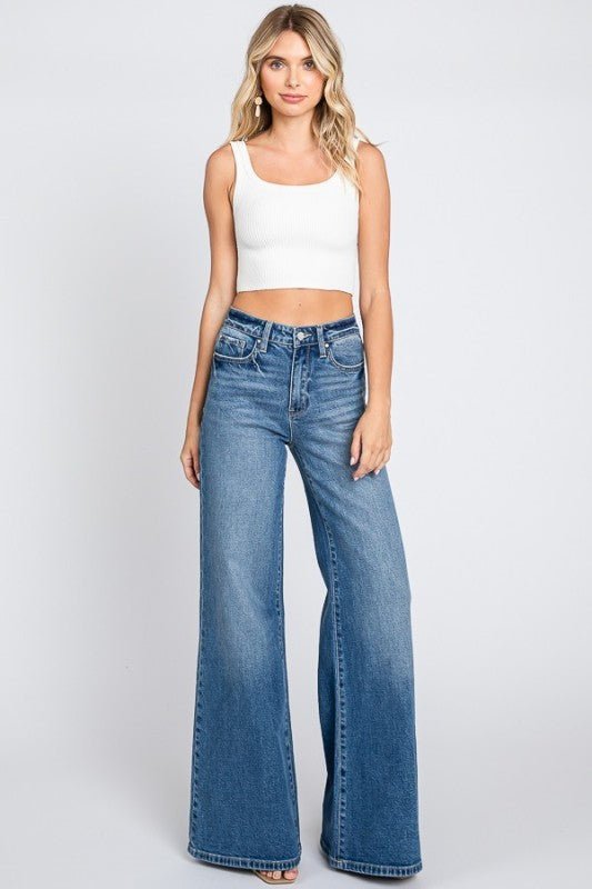 High Rise Wide Flare Jeans - Super Soft Touch