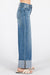 High Rise Wide Leg Jeans with Cuffed Hem - LECCE