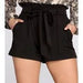 High Waist Paper Bag Woven Shorts - LECCE