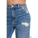 High Waist Straight Leg Medium Wash Jeans - LECCE