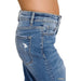 High Waist Straight Leg Medium Wash Jeans - LECCE