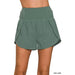 High Waisted Zippered Back Pocket Running Shorts - LECCE