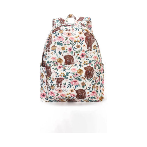 Highland Cow Floral Kids Backpack - LECCE