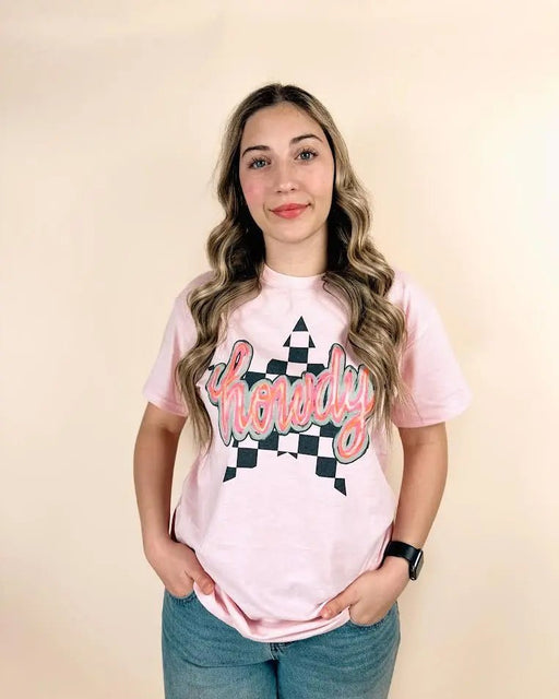 Howdy Checkered Star Tee - LECCE