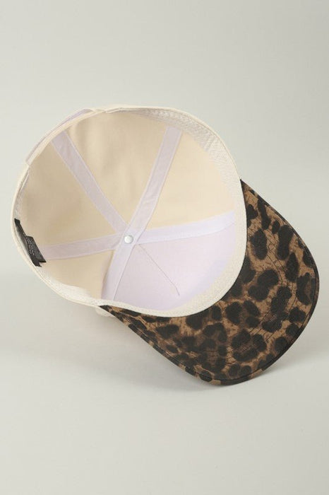 Howdy Darlin' Embroidered Leopard Brim Trucker Hat - LECCE
