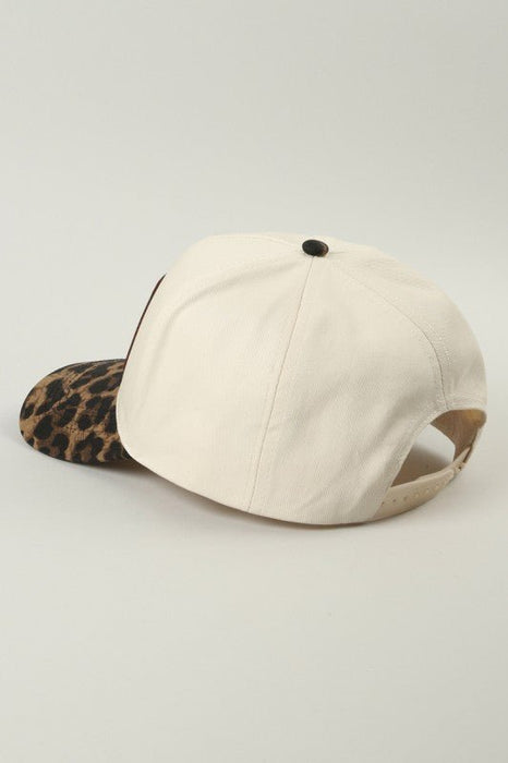 Howdy Darlin' Embroidered Leopard Brim Trucker Hat - LECCE