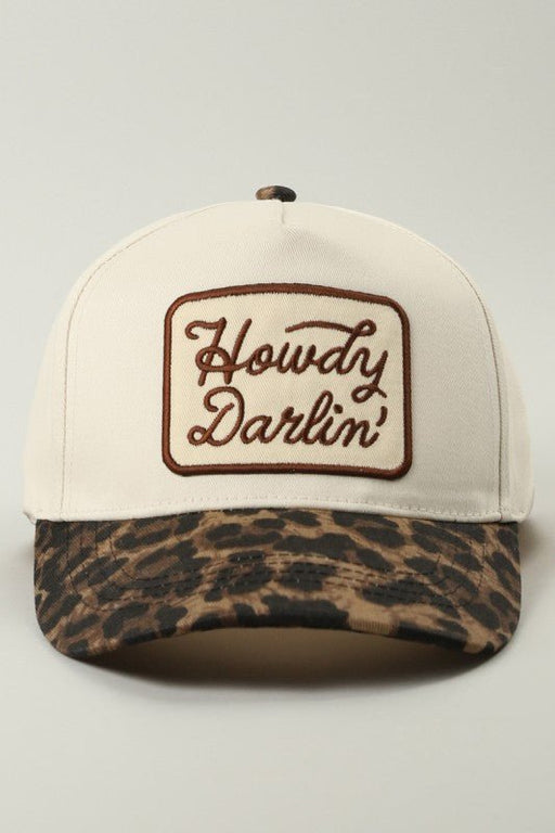Howdy Darlin' Embroidered Leopard Brim Trucker Hat - LECCE