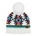 HTE0030 Penelope Southwest Pattern Pom Beanie - LECCE