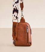 Wrangler Brown Cow Print Crossbody Sling Chest Bag