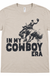 In my Cowboy Era T-shirt on white background