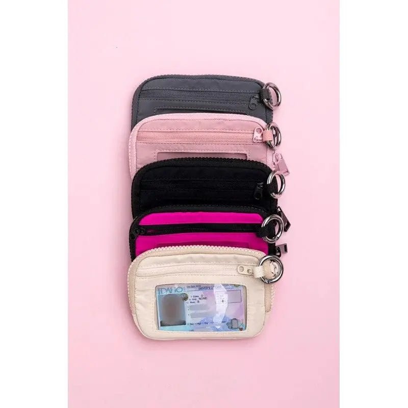 Journey Clippable ID Wallet Pouch - Compact Travel Organizer with Keychain Clip - LECCE