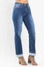 Judy Blue High Waist Contrast Wash Thermal Straight - LECCE