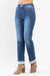 Judy Blue High Waist Contrast Wash Thermal Straight - LECCE