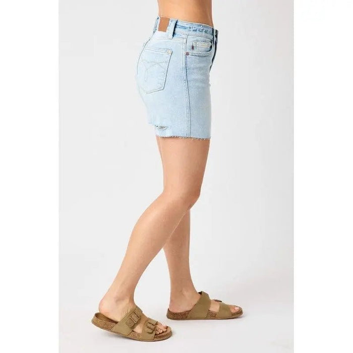 Judy Blue High Waist Shorts with Destroy at Back - LECCE