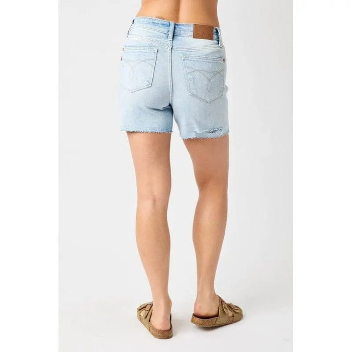 Judy Blue High Waist Shorts with Destroy at Back - LECCE