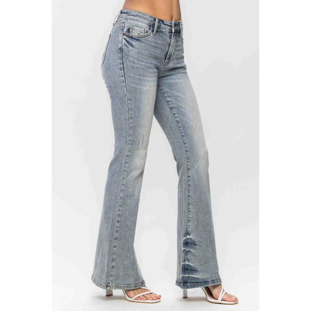 Judy Blue Midrise Tinted Pin Tack Detail Flare - LECCE
