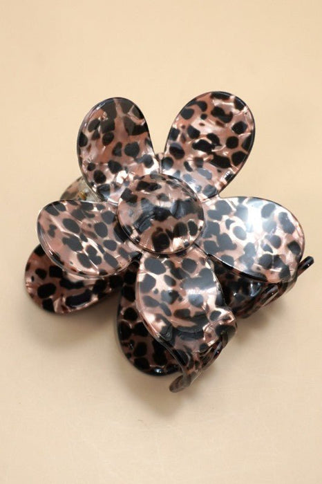 Jumbo Animal Leopard Print Hair Claw Clips - LECCE