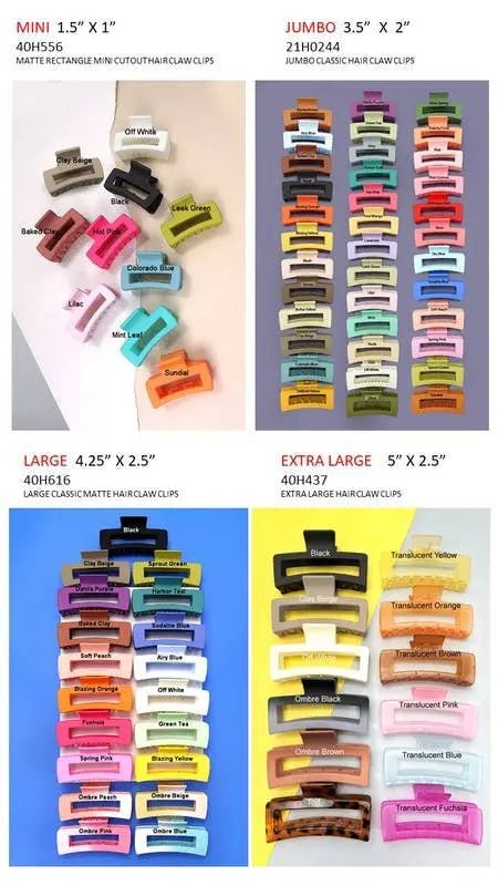 Jumbo Classic Hair Claw Clips - LECCE