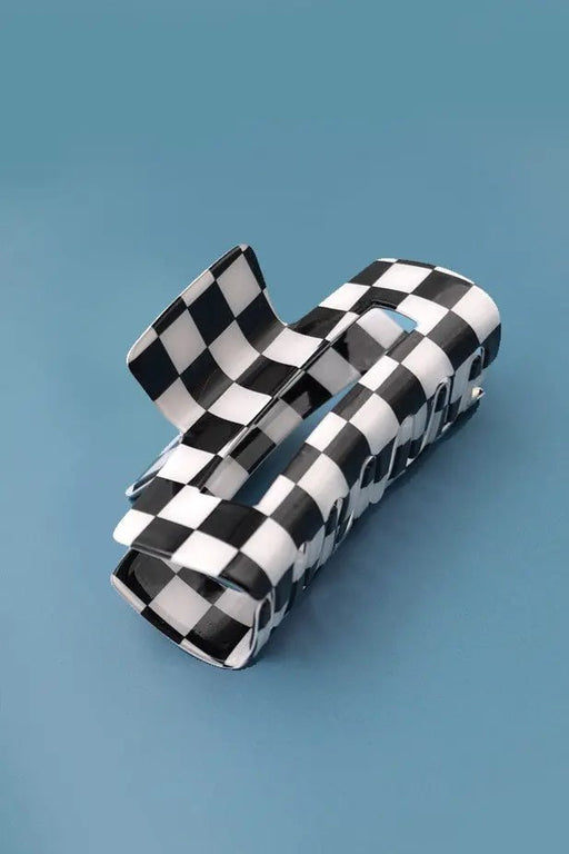 Jumbo Resin Checker Hair Claw Clips - LECCE