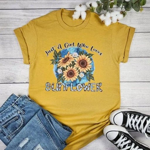 Just A Girl Who Loves Sunflower T-shirt - LECCE