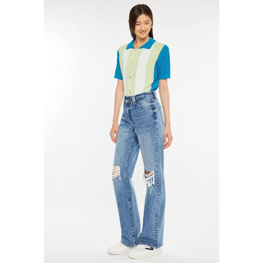 Kan Can 90'S CRISS CROSS STRAIGHT JEANS - LECCE