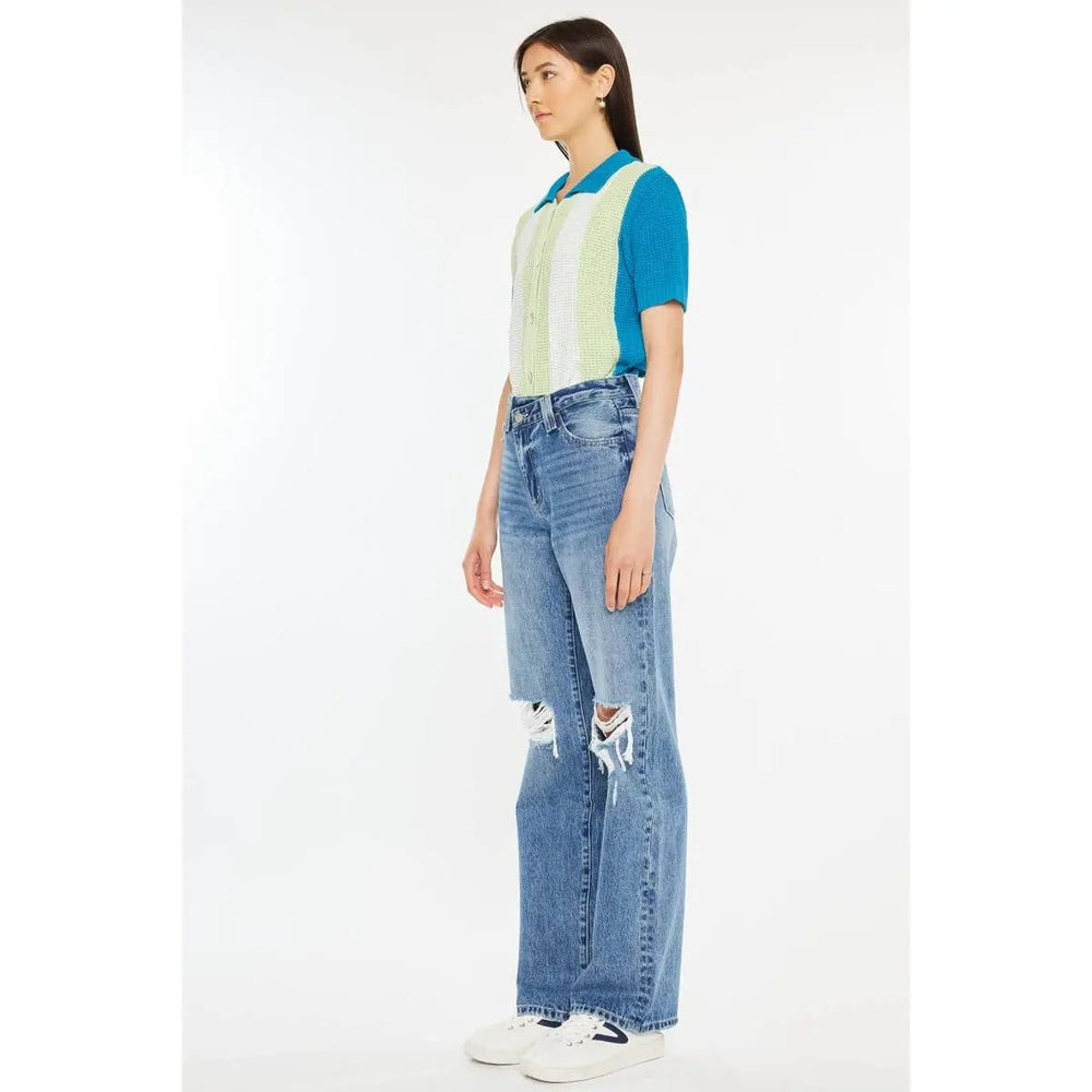 Kan Can 90'S CRISS CROSS STRAIGHT JEANS - LECCE