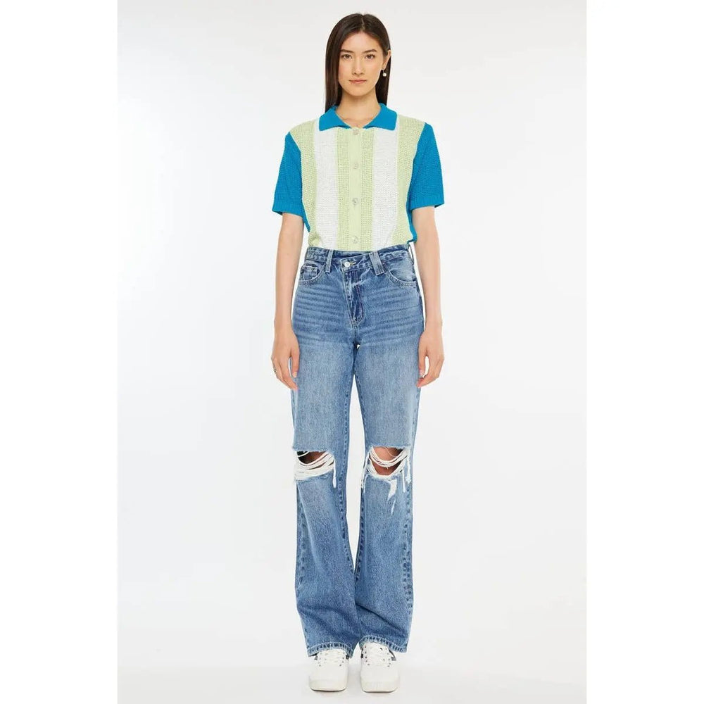 Kan Can 90'S CRISS CROSS STRAIGHT JEANS - LECCE