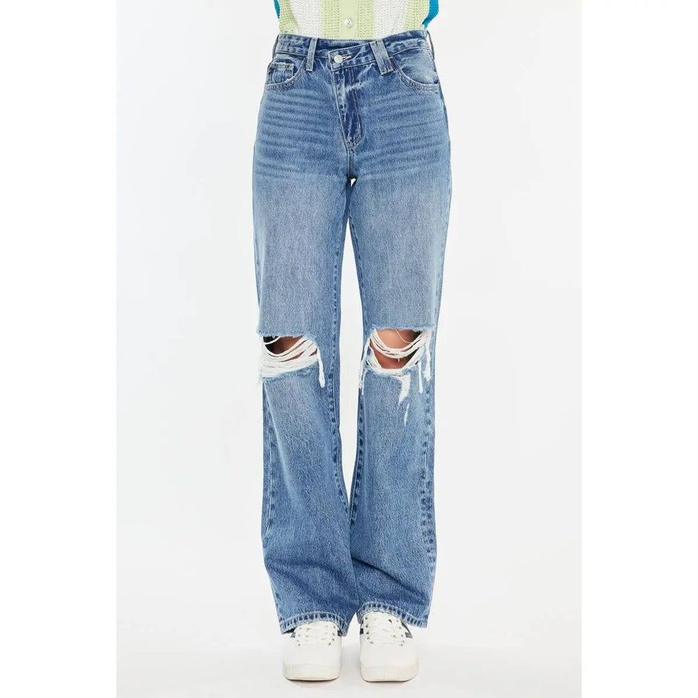 Kan Can 90'S CRISS CROSS STRAIGHT JEANS - LECCE