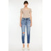 Kancan High Rise Distressed Mom Jeans - LECCE