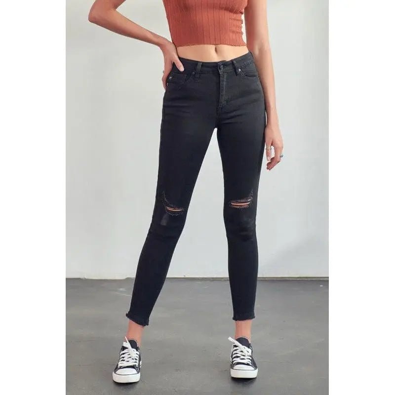 Kancan High Rise Distressed Super Skinny Jeans - LECCE