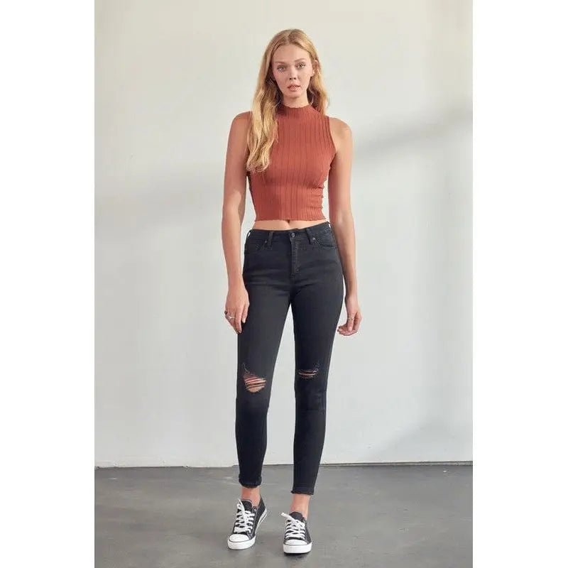 Kancan High Rise Distressed Super Skinny Jeans - LECCE
