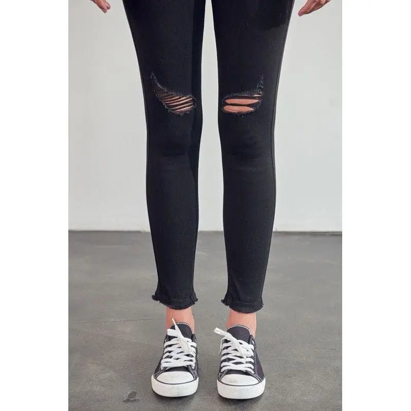 Kancan High Rise Distressed Super Skinny Jeans - LECCE