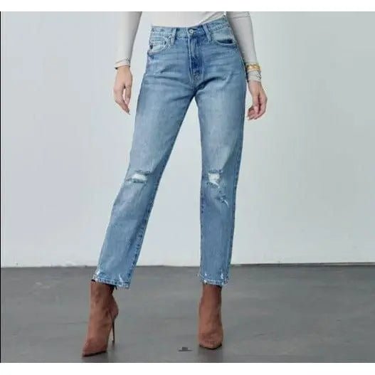 Kancan High Rise Slim Straight Jeans - LECCE