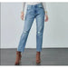 Kancan High Rise Slim Straight Jeans - LECCE