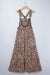 Khaki Cheetah Print Wide Leg Jumpsuit with Lace & Ruffle Detail - LECCE