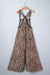 Khaki Cheetah Print Wide Leg Jumpsuit with Lace & Ruffle Detail - LECCE