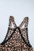 Khaki Cheetah Print Wide Leg Jumpsuit with Lace & Ruffle Detail - LECCE