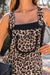 Khaki Cheetah Print Wide Leg Jumpsuit with Lace & Ruffle Detail - LECCE