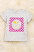 Kids Happy Emoji With Checker Printed Tee - LECCE