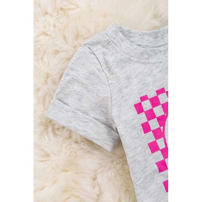 Kids Happy Emoji With Checker Printed Tee - LECCE